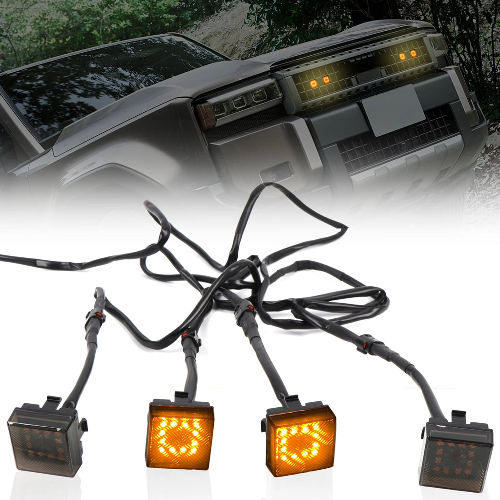 Fit for Toyota Land Cruiser Prado J250 LC250 2024 2025 LED Front Grille Light Warning Daytime Running Lamp Grid DRL Yellow Light