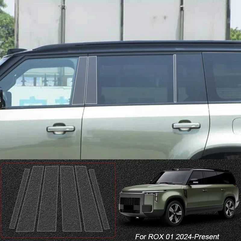 Anti-Scratch B Pillar TPU Car Protective Film Auto Window Body Paint Sticker Accessories For ROX 01 JISHI 01 2024-Present
