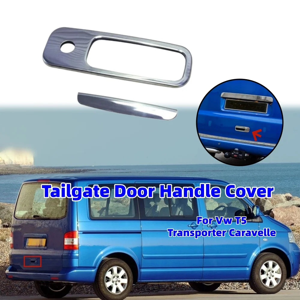 RV Tailgate Door Handle Cover Stainless Steel For Vw T5 Transporter Caravelle Car Tailgate Door Chrome Styling Accessories