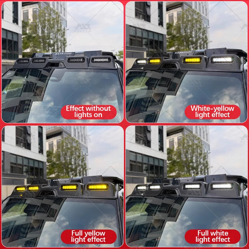New Design Car Roof Spoiler With Four Spotlight LED Roof Light Spoiler for BYD Fangchengbao Ti7 Accessories