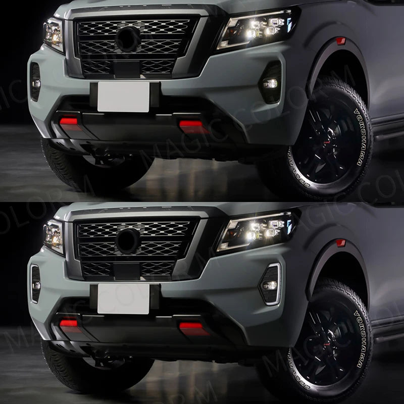 Car DRL For Nissan Navara NP300 Frontier 2020 2021 2022 Led Daytime Running Light Driving Fog White Yellow Turn Signal Lamp 12V