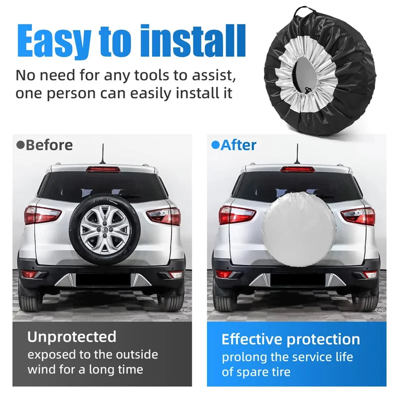 For Toyota Camry Corolla RAV4 Hilux Fortuner Yaris Land Cruiser 4PCS Car Tire Cover Spare Wheel Dustproof Protector
