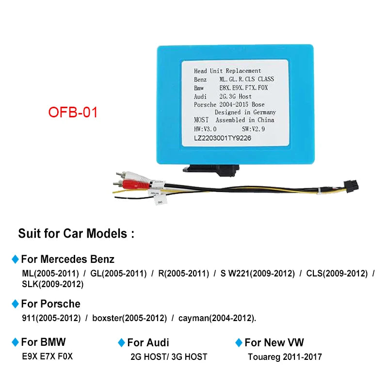 For Bmw For Mercedes Benz ML GL R CLK S W221 For Audi For Porsche AUX Car Optical Fiber Decoder Box Amplifier Adapter BOSE audio