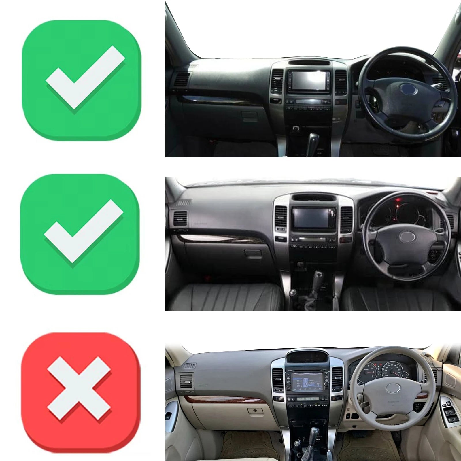 fit for Toyota Land Cruiser Prado 120 J120 2003-2009 Accessories Dashmat Protective Carpet Dashboard Cover Pad DashMat Sunshade