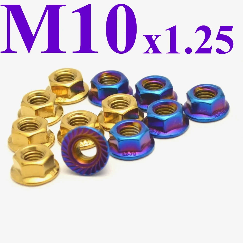 6Pcs M10x1.25 Rear Sprocket Wheel Nuts 6 Pcs For Kawasaki Ninja 1000 Z1000S Z1000SX Ninja 650R ER-6f EX-6 Ninja 650 ER-6n ZX-6/Z