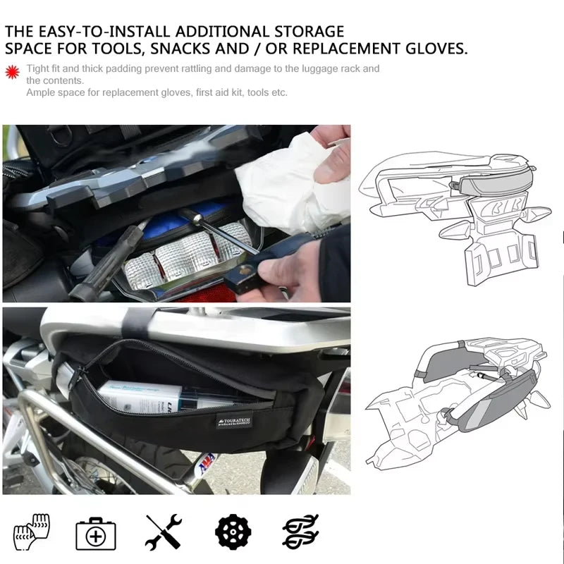 Motorcycle Luggage Rack Bag Side bags Tail Bag Tool Waterproof Bag Travel bag For BMW R1250GS R 1250 GS R1200GS R 1200 GS 2013-