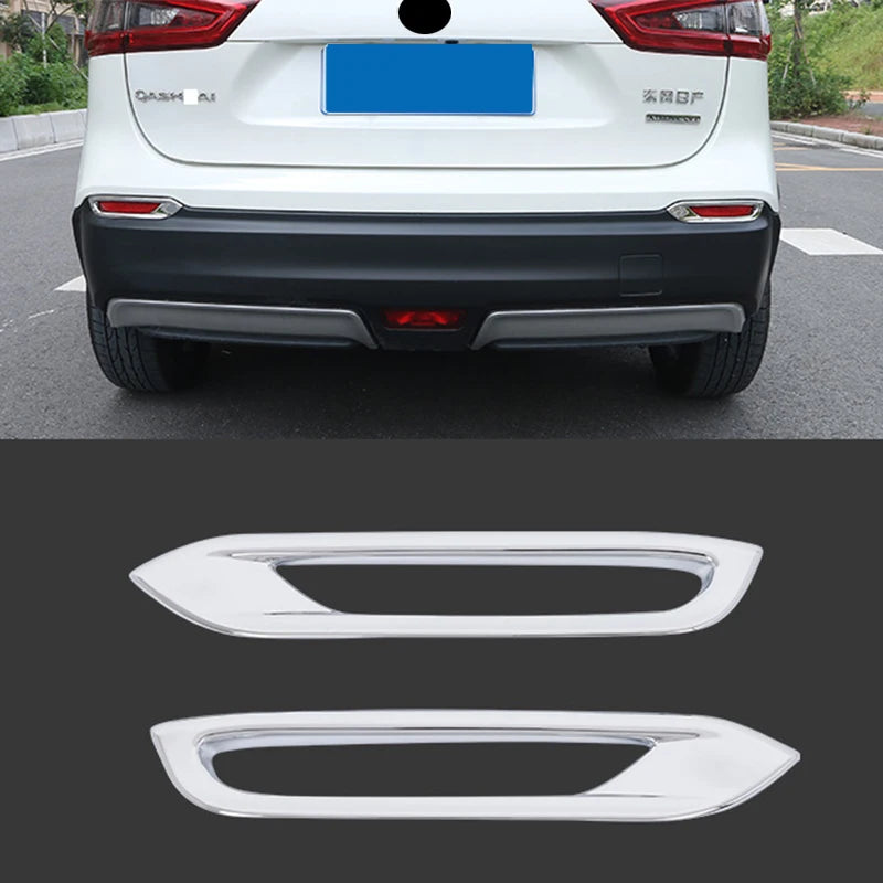 Silver ABS Car Bumper Reflector Front Rear Fog Lamp Trim Protection Cover Stickers Accessories For Nissan Qashqai J11 2019 2020