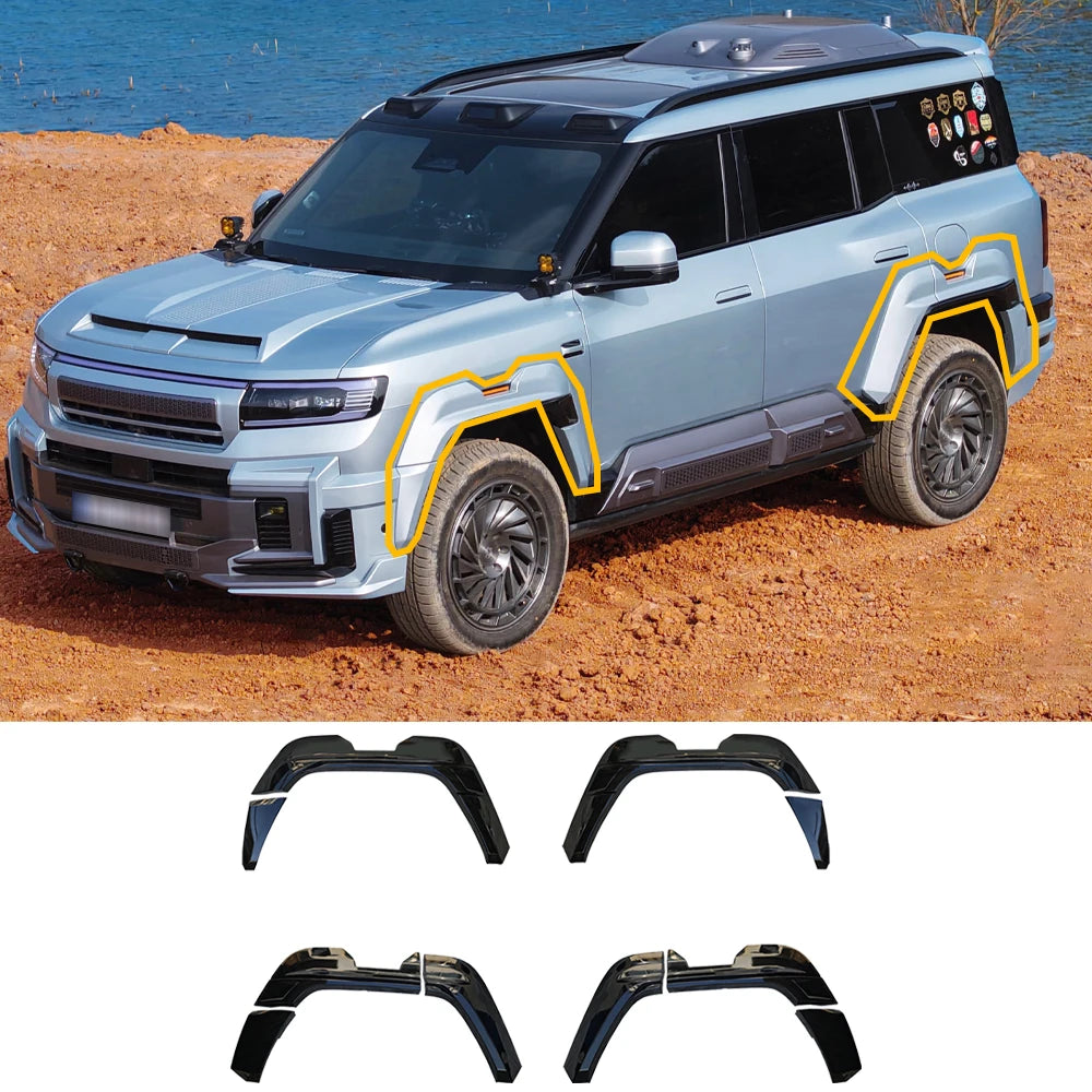 For the 2025 BYD Formula Leopard 8 with Glossy Black Decorative Strip Wheel Arches Widened Wheel Arch Cover Body Kit