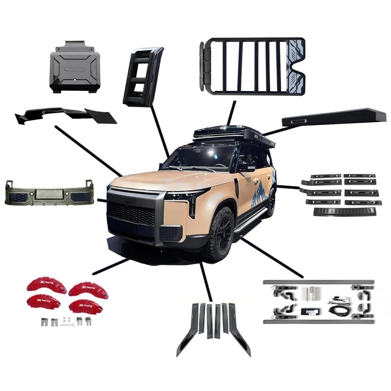 For Rox 01 Automotive Accessories Outdoor Off-Road Parts Roof Rack Aliper Cover Grille Side Bag Rox 01 Car Accessories