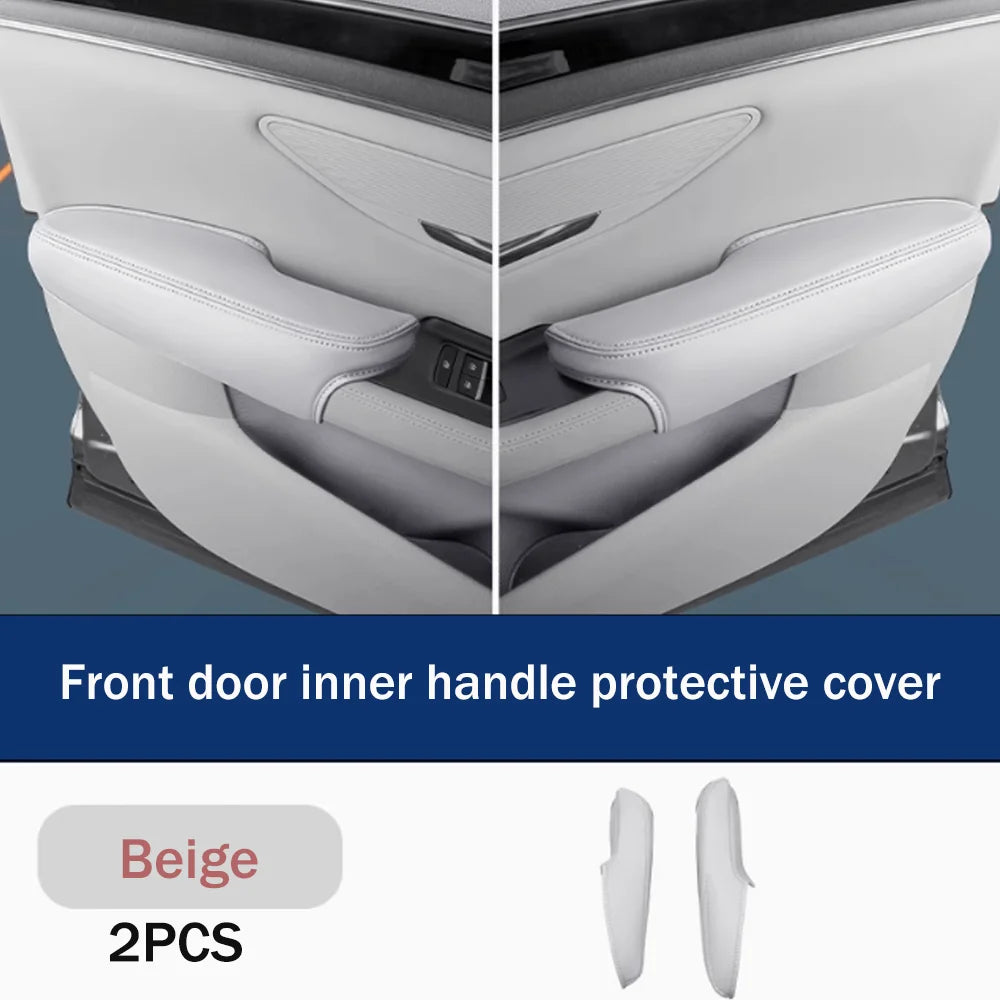 For BYD Seal U Sealion 6 Song Plus DM-i EV 2023~2025 2024 LHD Car Inner Door Handle Leather Protective Cover Interior Accessorie