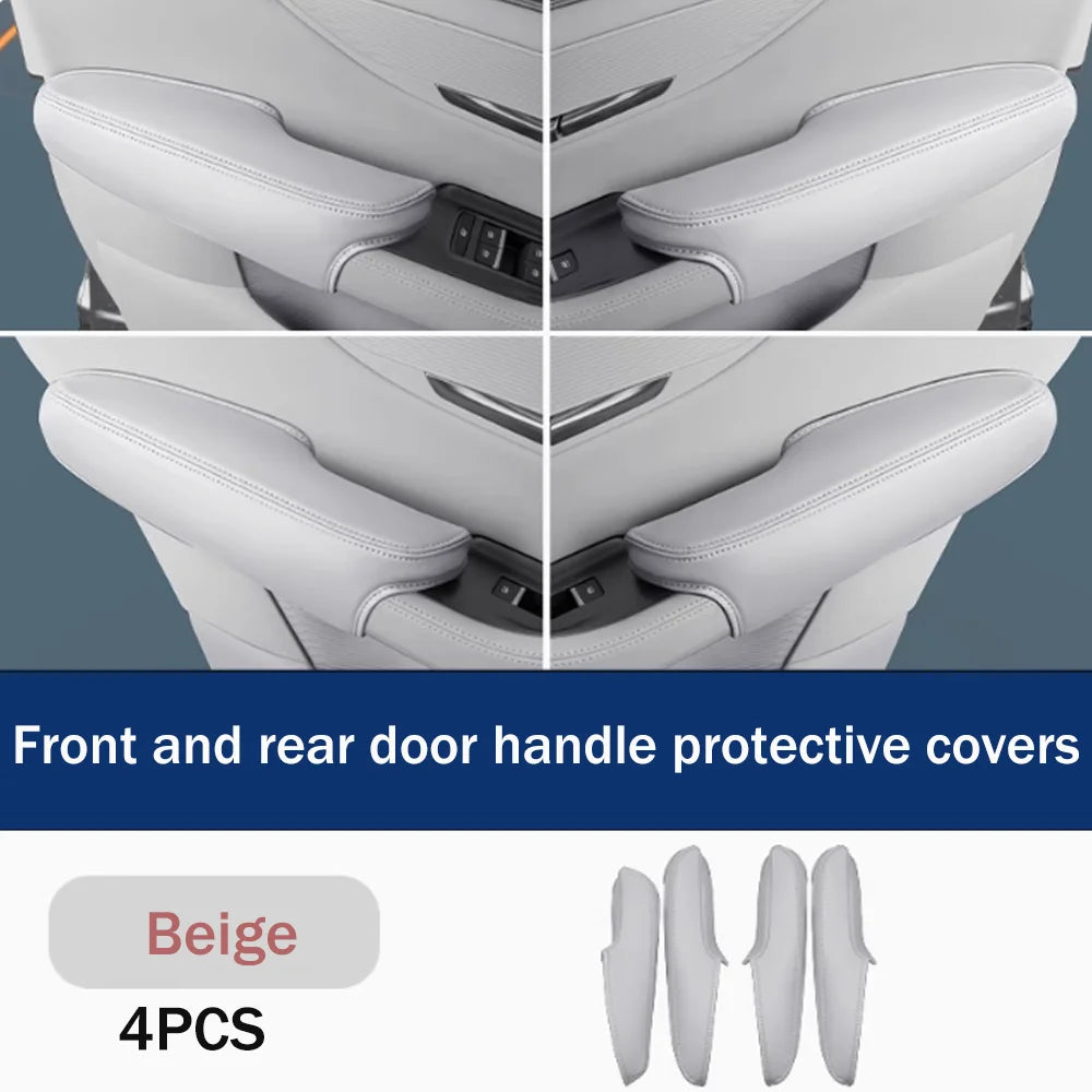 For BYD Seal U Sealion 6 Song Plus DM-i EV 2023~2025 2024 LHD Car Inner Door Handle Leather Protective Cover Interior Accessorie